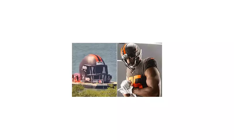 Cleveland Browns' Helmet Unveiling Takes a Wild Turn as Fan Plunges into Lake Erie