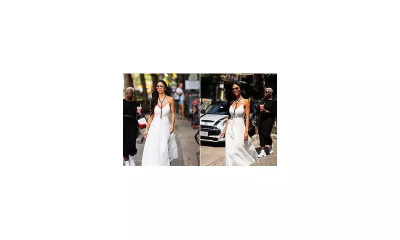 Nicole Scherzinger Stuns in a Flowing White Linen Maxi Dress – Your Perfect Holiday Wardrobe Essential