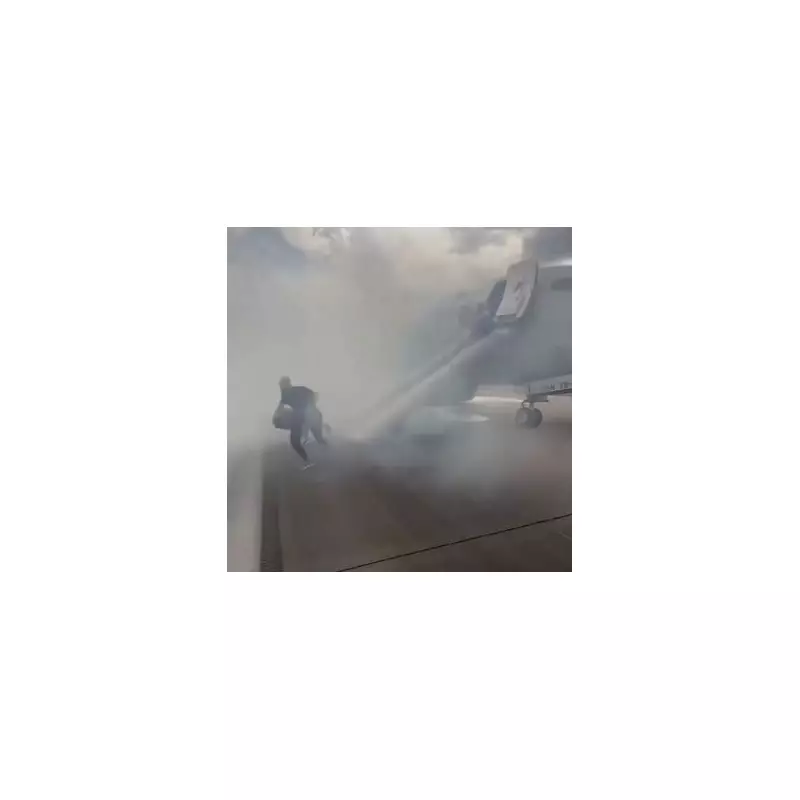 Shocking Moment American Airlines Plane Engine Catches Fire Mid-Flight – Terrified Passengers Watch as Emergency Unfolds