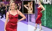 Ashley Roberts Stuns in Madonna-Inspired Conical Bra and Red Satin Dress at 'Freakier Friday' UK Premiere