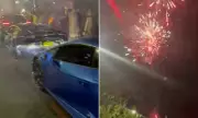 Chaos Erupts in London as Yobs in Supercars Block Roads & Set Off Fireworks at Midnight
