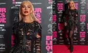 Christina Aguilera Stuns in Underwear Dress at Burlesque Musical Premiere in London