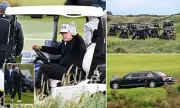 Donald Trump's Golf Cart Serenade: 'Uptown Girl' Blares as He Waves to Supporters