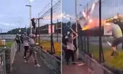 Football Hooligans Unleash Chaos: Fireworks and Violence Erupt in Shocking Rival Clash