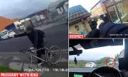 Hero Cop Springs Into Action: Dramatic Moment Officer Commanders Bike to Chase Suspect