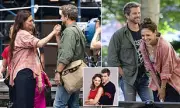 Katie Holmes and Joshua Jackson Struggle to Keep Straight Faces on NYC Set