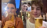 Linda Evangelista, 60, enjoys a casual beer outing with son Augustin, 18, and ex's wife Salma Hayek