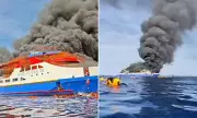 Tragedy at Sea: Five Dead as Ferry Bursts into Flames in Indonesia – Desperate Passengers Leap Overboard