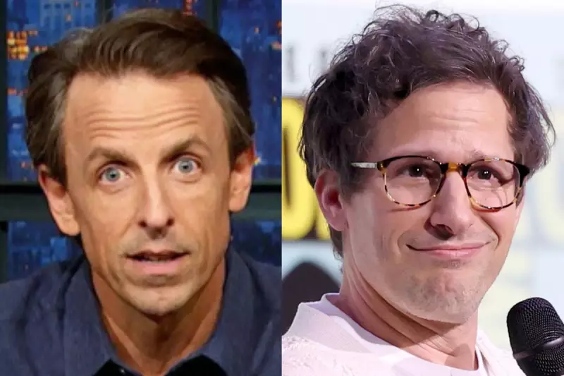 Andy Samberg's Live TV Mishap: Frisbee Chaos Erupts on Seth Meyers Show