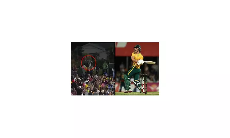 Cricket Fan's Hilarious Catch Attempt Ends in Disaster – Impaled by the Ball!