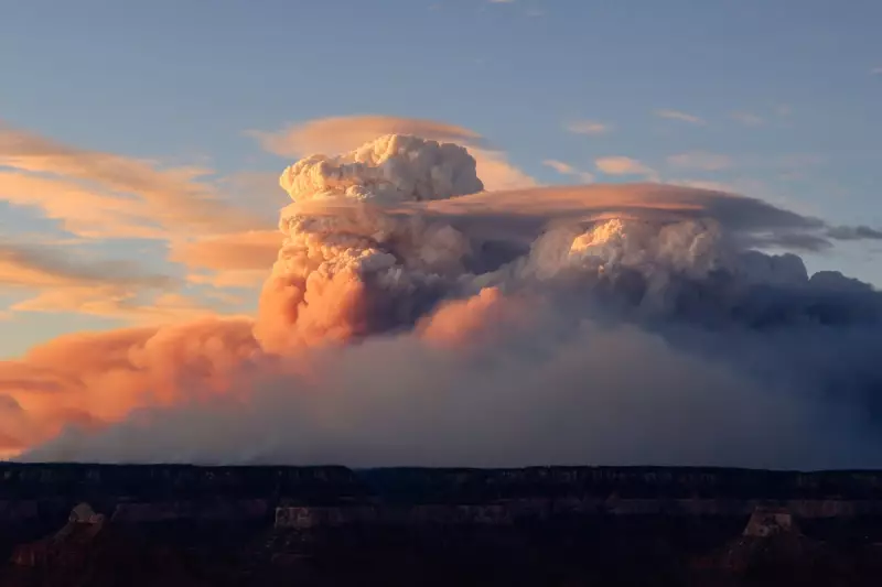 Dramatic 'Fire Clouds' Form Over Grand Canyon as Wildfires Rage Across Arizona