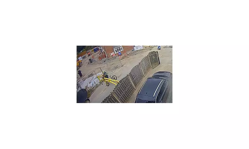 Fourth Cyclist Wiped Out by Bright Yellow Barrier in Bizarre Hill Crash Caught on Camera | UK Cycling Hazard