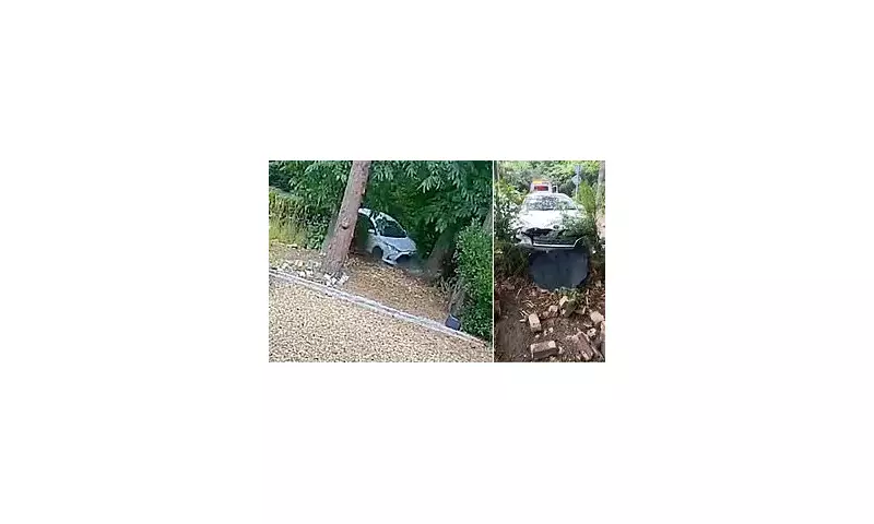 Heel Horror in Westminster: Driver Ploughs into Garden Wall After Stiletto Jams Accelerator | Shocking Dashcam Footage