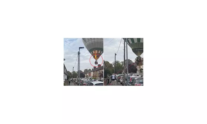 Heroic Dog Walker Averts Disaster as Hot Air Balloon Crashes into UK Residential Street | Dramatic Footage