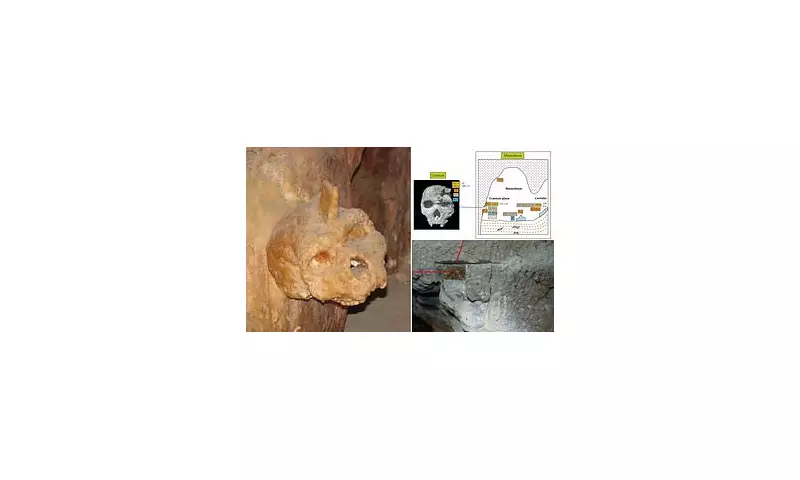 Mystery of the Cursed Skull: Baffled Scientists Stumped by Non-Human Cranium Fused to Cave Wall