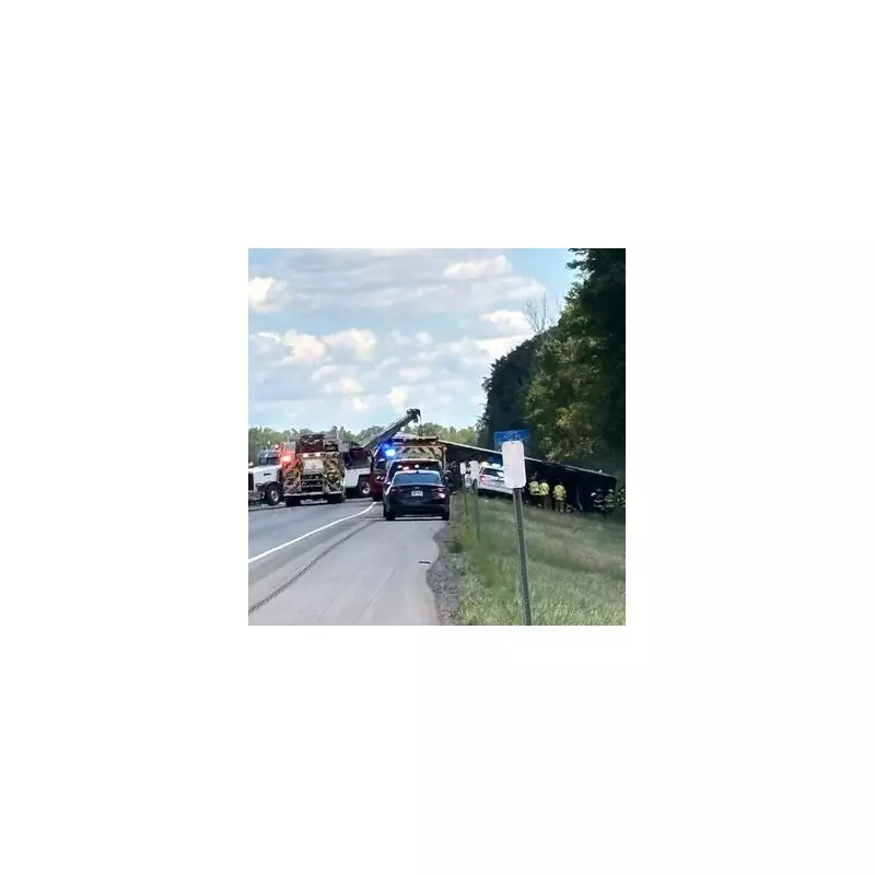 New York Tour Bus Overturns in Horror Crash on I-87 | Multiple Injuries Reported