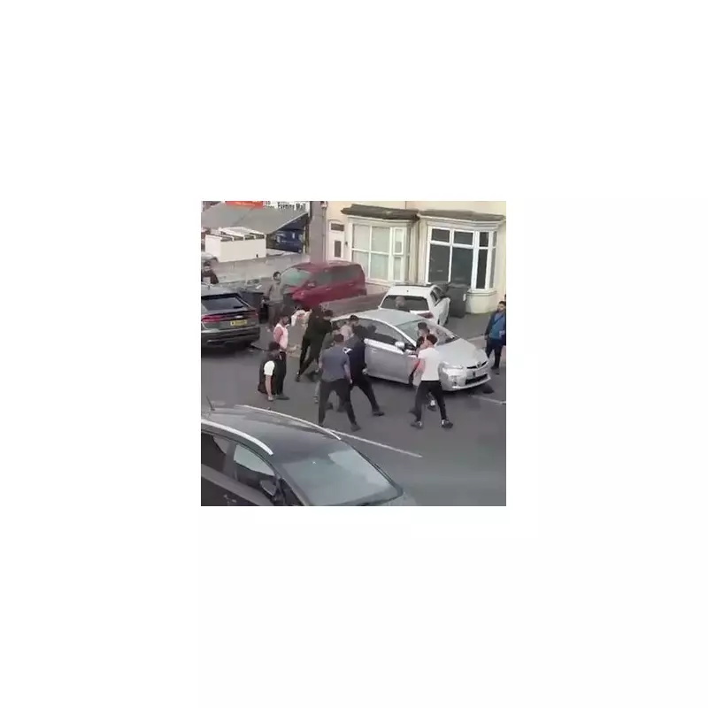 Shocking Mass Brawl Erupts on Birmingham Street as Knife-Wielding Mob Clashes in Broad Daylight