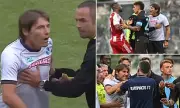 Antonio Conte's Touchline Fury: Referee Restrains Angry Manager During Napoli Friendly Clash