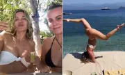 Ashley Roberts stuns in white bikini as she flaunts toned figure and flexibility on Turkish beach