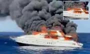 Dramatic Footage Captures Luxury Yacht Engulfed in Flames Before Sinking in the Mediterranean