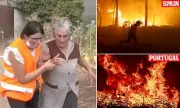 Heart-Wrenching Scene: Elderly Man Forcibly Evacuated as Wildfires Ravage Portuguese Village
