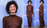 Indya Moore Stuns in Floral Gown at Venice Film Festival Photocall for 'Father, Mother, Sister, Brother'