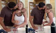 Kate Ferdinand Blushes as Husband Rio Plants a Sweet Kiss in Their £4M Mansion Kitchen – Playful Banter with the Kids!