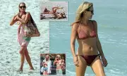 Kate Moss Stuns in Pink Bikini During Beach Day with Daughter Lila in Formentera