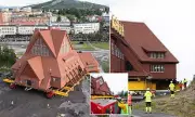 Mammoth 670-Tonne Swedish Church Moved on Wheels to Escape Collapsing Mine | Daily Mail