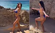 Nicole Scherzinger Stuns in Sapphire Bikini During Sizzling Beach Photoshoot | Daily Mail