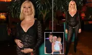Pregnant Pixie Lott Flaunts Growing Baby Bump in Daring Sheer Bodysuit at Labubu Event