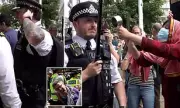 Shocking Moment: Pro-Palestine Protester Bangs Metal Pot at Met Police Officer, Forcing Them to Shield Ears