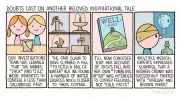 Tom Gauld's Witty Take on the Scepticism Behind Inspirational Stories | Cartoon Insight