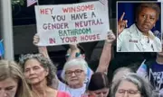 White Liberal Woman Faces Fury Over 'Extremely Racist' Sign at Black Republicans Event | Daily Mail