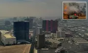 Wildfire Near Las Vegas Strip Sparks Chaos: Tourists Flee as Smoke Engulfs Iconic Landmarks