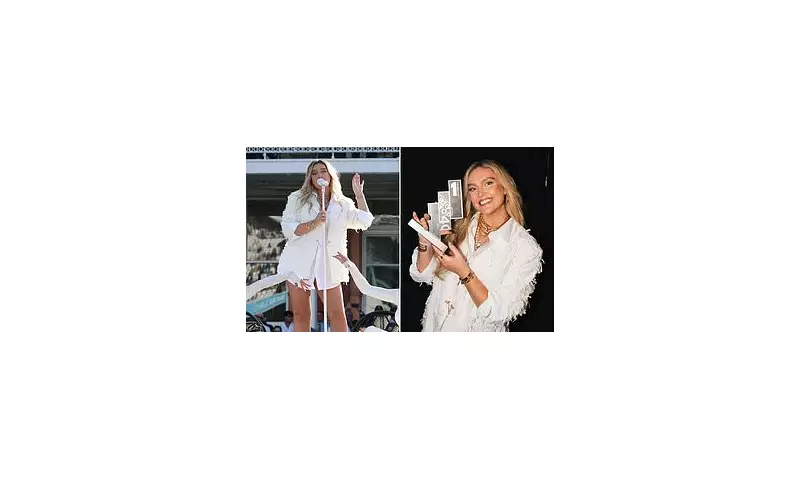 Perrie Edwards Stuns in Leggy White Dress as Little Mix's Final Single Tops Charts | Daily Mail