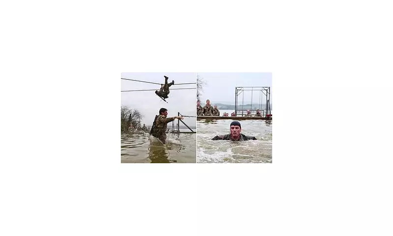 Royal Marines Commandos Use Assault Course Water Tanks for On-Base Baptisms
