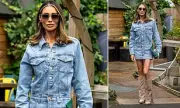 Amy Childs Stuns in Denim Mini Dress as TOWIE Filming Resumes for New Series | Daily Mail