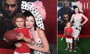 Julia Fox Stuns in Valentino Corset Dress at Hollywood Premiere with Son Valentino | Daily Mail