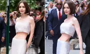 Lily Collins Sparks Concern with Dramatically Slender Waist at New York Fashion Week | Daily Mail