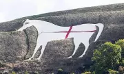 Operation Raise Colours: RAF's Stunning White Horse of Wiltshire Transformed into Giant St George's Cross