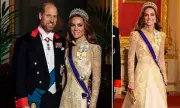 Princess Kate Stuns in Dazzling Gold Gown & Diana's Tiara at Windsor State Banquet | Royal Fashion Triumph