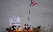 Protesters Stage Inflatable Boat Demo Outside Migrant Hotel Demanding Deportation of Foreign Criminals