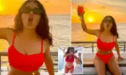 Salma Hayek Stuns in Fiery Red Bikini for 59th Birthday Celebration | Daily Mail