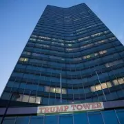 Trump Tower London Illuminated in Dazzling Blue and Yellow for Ukraine Solidarity Stunt