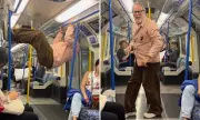 Vic Reeves Leaves London Tube Passengers in Stitches with Hilarious Handrail Antics | Daily Mail