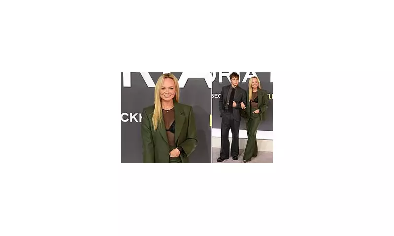 Emma Bunton stuns in sheer black ensemble as she joins Victoria Beckham for Netflix documentary premiere with handsome son Beau