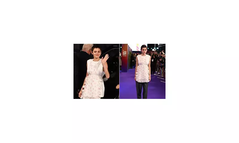 Emma Corrin Stuns in Floral Apron Gown at London Film Festival Premiere