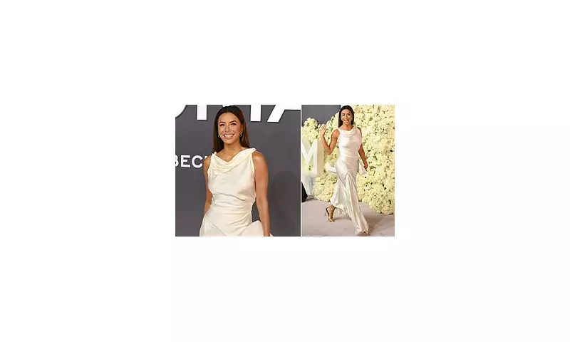 Eva Longoria Steals the Spotlight in Cream Dress at Victoria Beckham's Netflix Documentary Premiere