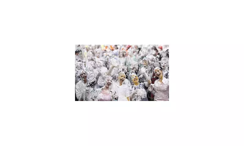 Foam Frenzy at St Andrews: Freshers' Raisin Monday Tradition Descends into Chaotic Shaving Cream Battle
